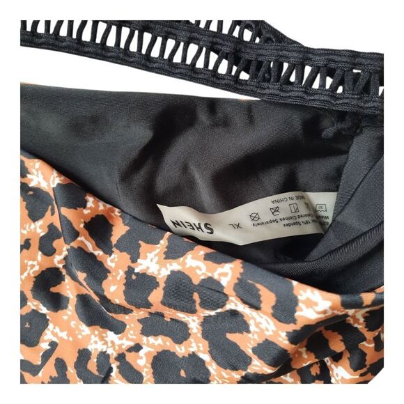 SHEIN Black and Brown Asymmetrical Bikini - Picture 2 of 3
